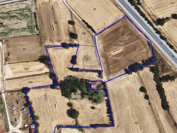 Vista total de la parcelas de la propiedad